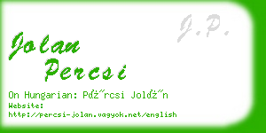 jolan percsi business card